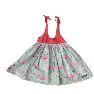 Love Beans Clothes Co Polka Dot FLAMINGO Top Dress no size tag